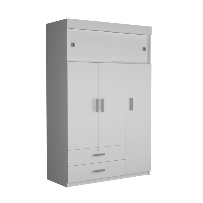 Latitude Run® Tucson Modern Bedroom Armoire, with Two Drawers, Three
